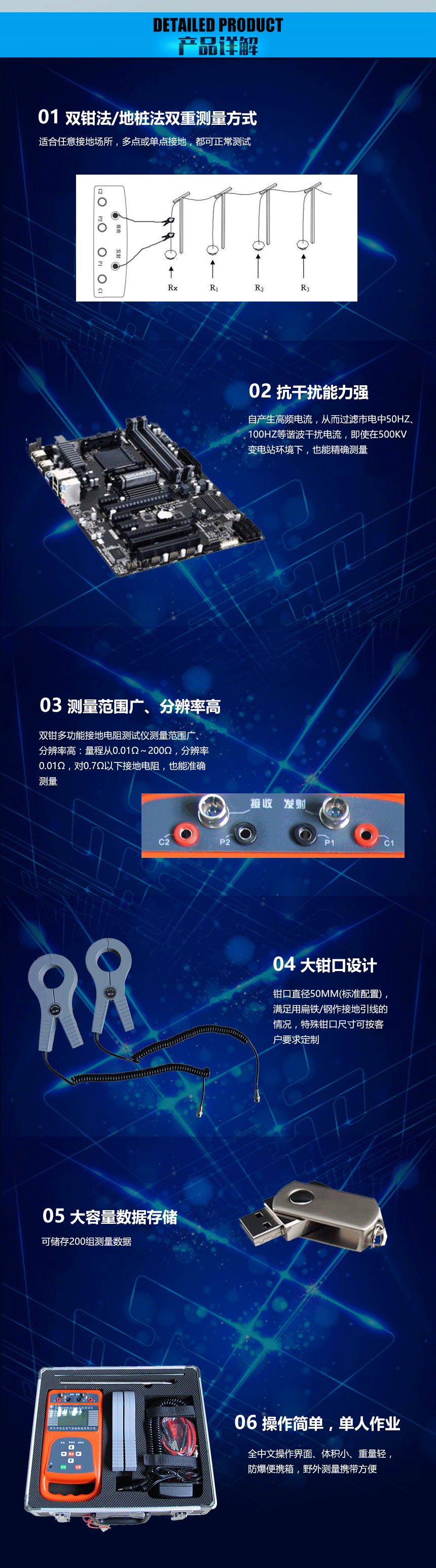 接地電阻測(cè)試儀，雙鉗多功能接地電阻測(cè)試儀